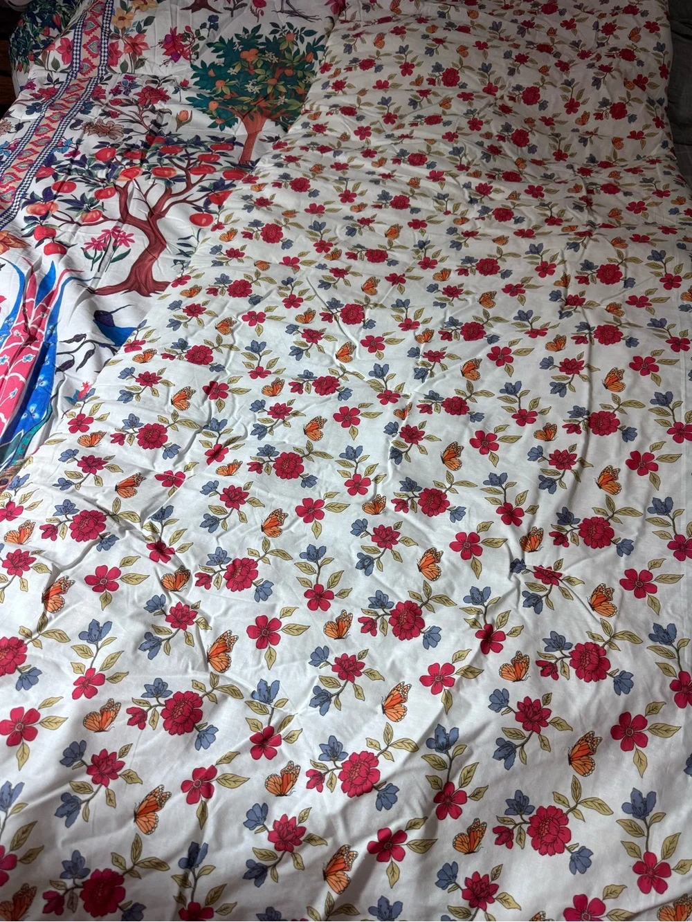 NWT Studio D UMA King Comforter Set 3 Pc Bird Floral Print Cotton King Bedding